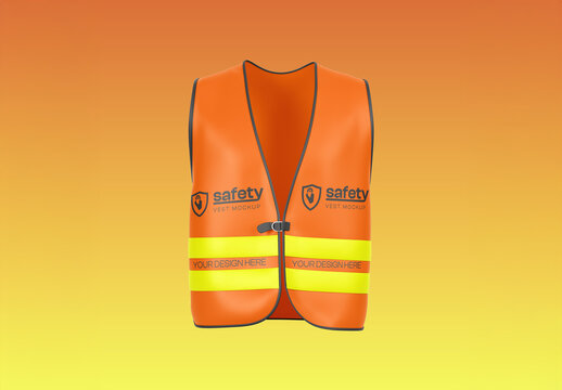 Safety Vest Mockup - Front View