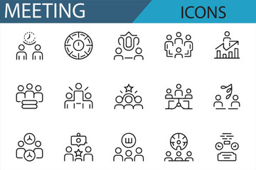 Professional Icons for Meetings, Collaboration, and Growth