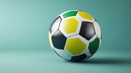 Fototapeta premium soccer ball with brazilian flag
