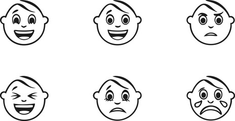 Baby Face Reaction emo vector illustration