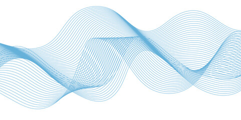 Fototapeta premium Dynamic flowing frequency equalizer wave vector line flow stripe blue music and speed line. Pattern wavy line motion abstract background. Modern template abstract design flowing particles wave.