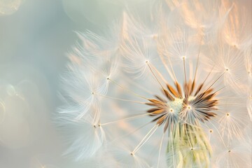 Obraz premium Close up of a dandelion flower with seeds for nature photography, botanical illustrations, and floral designs