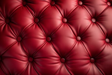 Quilted red leather upholstery pattern showcasing vibrant texture and distinctive detail suitable for various design applications
