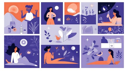 Woman Relaxation Nature Wellness Set.