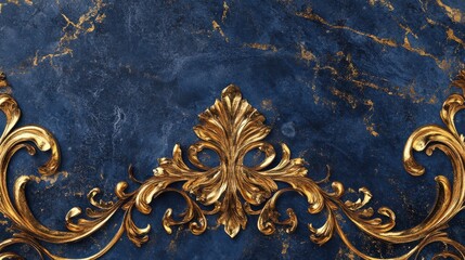 Blue marble and gold abstract background texture. Indigo ocean blue marbling. with natural luxury style swirls of marble and gold powder. illustration , no logos, no brands