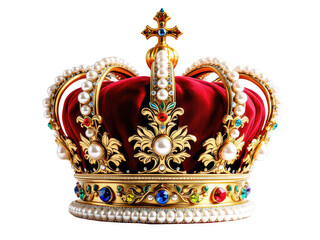 Fototapeta premium golden crown isolated on white