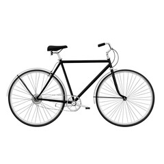Fototapeta premium Classic Black Bicycle Design on Transparent Background Ideal for Cycling Illustrations and Transportation Graphics