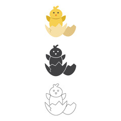 Chick Icon Set Vector Design.