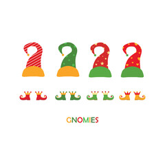 Christmas Gnome Icon Set Vector Design.