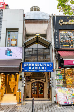 Istanbul, Turkey - May 10, 2025: Cemberlitas Hamami in Istanbul, Turkey. The Cemberlitas Hamami is a historical Turkish bath.