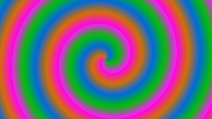 Vibrant rainbow spiral with concentric circles