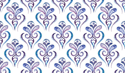 Watercolor motif pattern. Seamless tribal pattern design