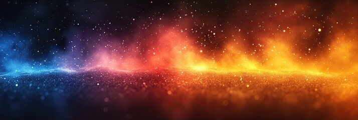 Obraz premium A vibrant, colorful cosmic panorama.