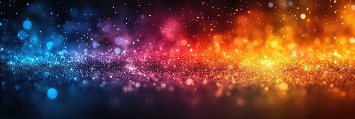 Vibrant, colorful bokeh background with sparkling highlights