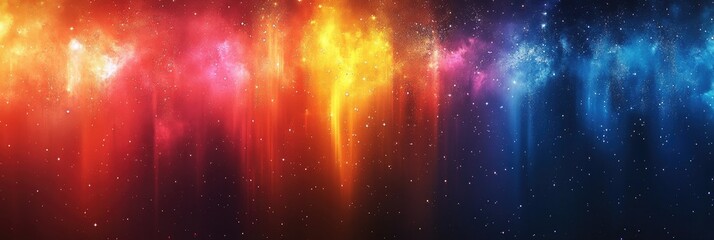 Obraz premium Vibrant, abstract color streaks in a cosmic scene.