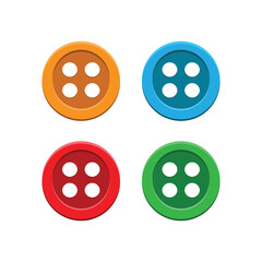 Clothing Sewing Button Icon Set Vector Design.