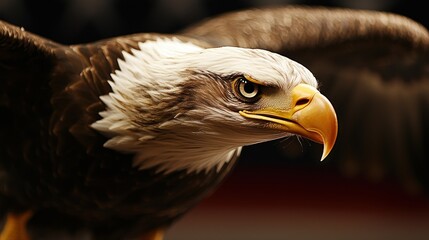 Obraz premium A majestic bald eagle with intense eyes in close detail