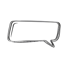 Naklejka premium Hand-drawn empty speech bubble with thick black outline on white background in vintage comic book style
