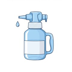 Blue Plastic Spray Bottle with Handle and Drop