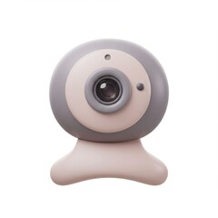 Pink and Gray Webcam on White Background