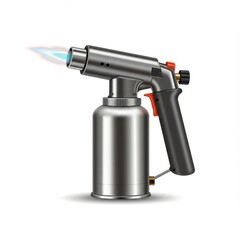 Silver Metal Propane Torch With Blue Flame