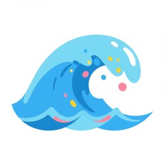 Stylized Blue Ocean Wave Illustration