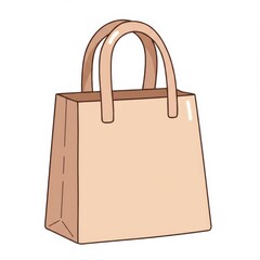 Beige Pixel Art Handbag Illustration