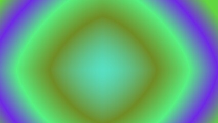 Abstract gradient artwork featuring concentric, teardrop-shaped forms in vibrant green, blue, and purple hues, creating a symmetrical, mesmerizing effect