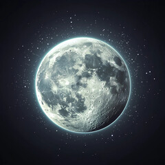 Fototapeta premium Majestic Full Moon Glowing Brightly Amidst a Starry Night Sky