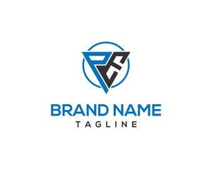 Triangle Letter PE Initial Logo Monogram Design Icon Vector Template.