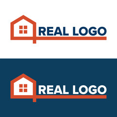 Modern Real Estate Logo Design featuring a House Icon and Bold Typography for Branding and Identity