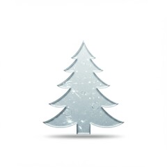 Obraz premium Silver Glitter Christmas Tree on White Background