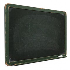 Fototapeta premium Green chalkboard with white chalk at the bottom isolated on a white