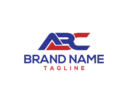 ABC letter monogram company logo vector template design identity for brand name and tagline presentation