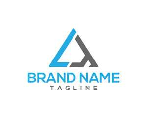 Minimalist triangle LT letter logo design vector template for modern brand identity geometric symbol abstract company icon