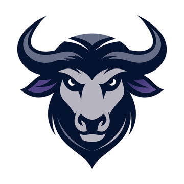 Wildebeest head mascot logo design vector