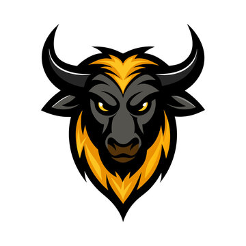 Wildebeest head mascot logo design vector