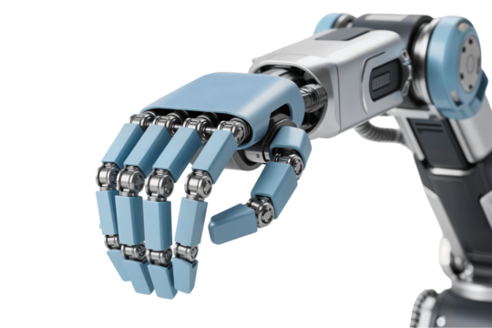metallic ai robotic gripper arm isolated hand concept concepto aislado de brazo robótico de agarre ai metálico