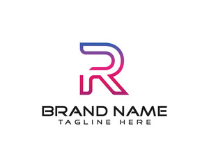 Abstract letter R logo design template with gradient effect modern vector for branding and corporate identity needs