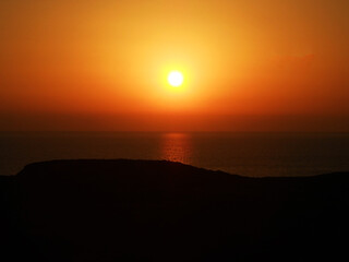 Island Sardinia. Beautiful sunset in the south of Sardinia.