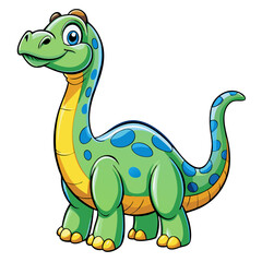 Obraz premium Happy Cartoon Brontosaurus in Playful Mood for Educational Designs