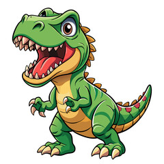 Playful Cartoon T-Rex Character in Fun Pose for Children’s Illustrations