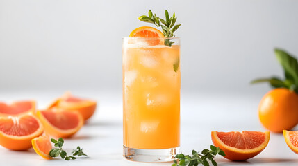Citrus Grapefruit Drink with Fresh Herbs - A Refreshing Summer Beverage