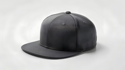 Fototapeta premium 3D Mockup Black Flat Brim Cap Tilted