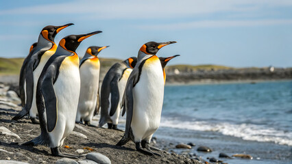 Fototapeta premium Emperor penguins on the sea ice in the Weddell Sea, Antarctica
