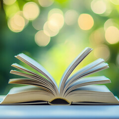 Naklejka premium Ancient magic book glowing with ethereal lights, floating symbols, and mystical energy. Open pages emit magical aura, sparks, and enchanted runes in a dark, fantasy-inspired setting.