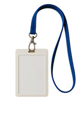 Blank White ID Card with Blue Lanyard – Corporate Badge Mockup