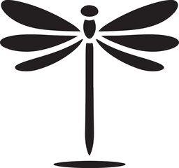 Minimalist dragonfly silhouette vector, perfect for modern designs, nature logos, tattoos, and insect-themed art in EPS format.