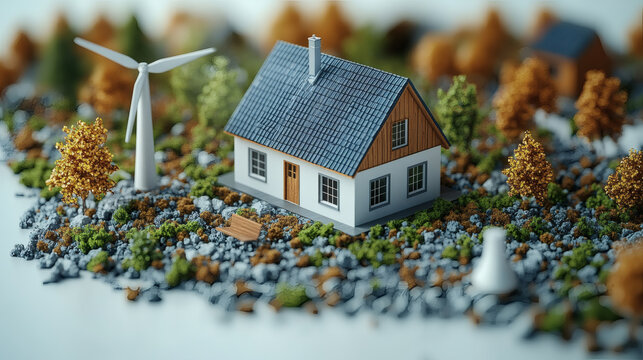 Miniature sustainable house model
