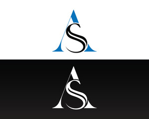 Abstract initial AS lettermark logo vector graphic template modern design identity professional business brand company